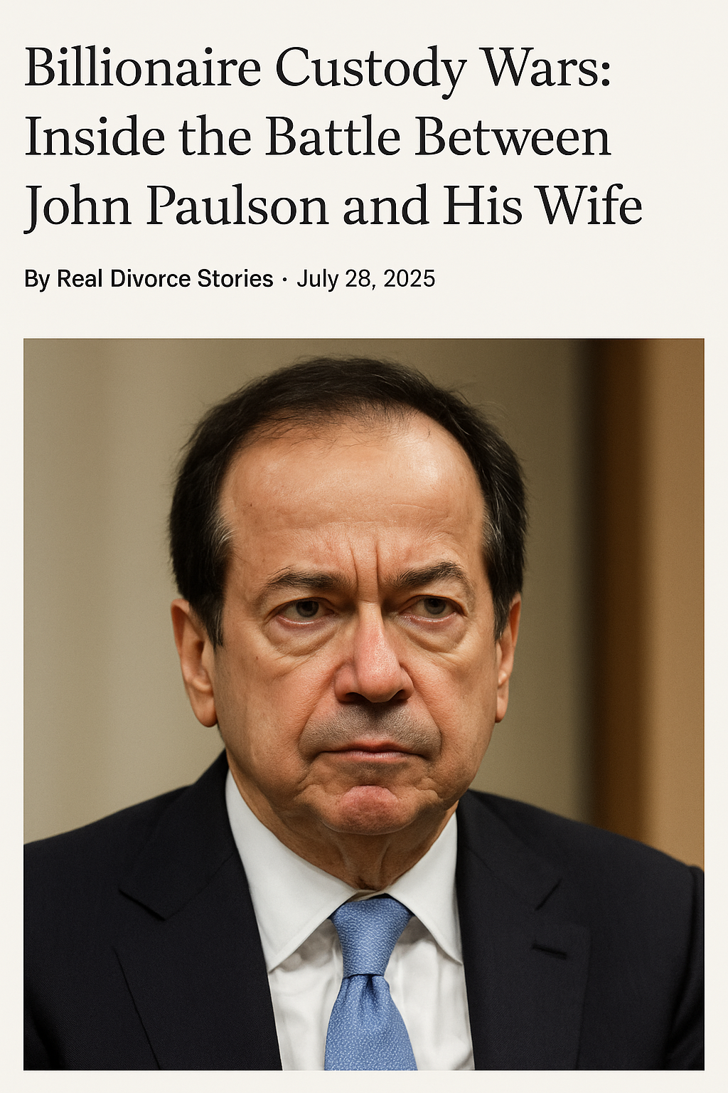 John Paulson and wife custody court battle